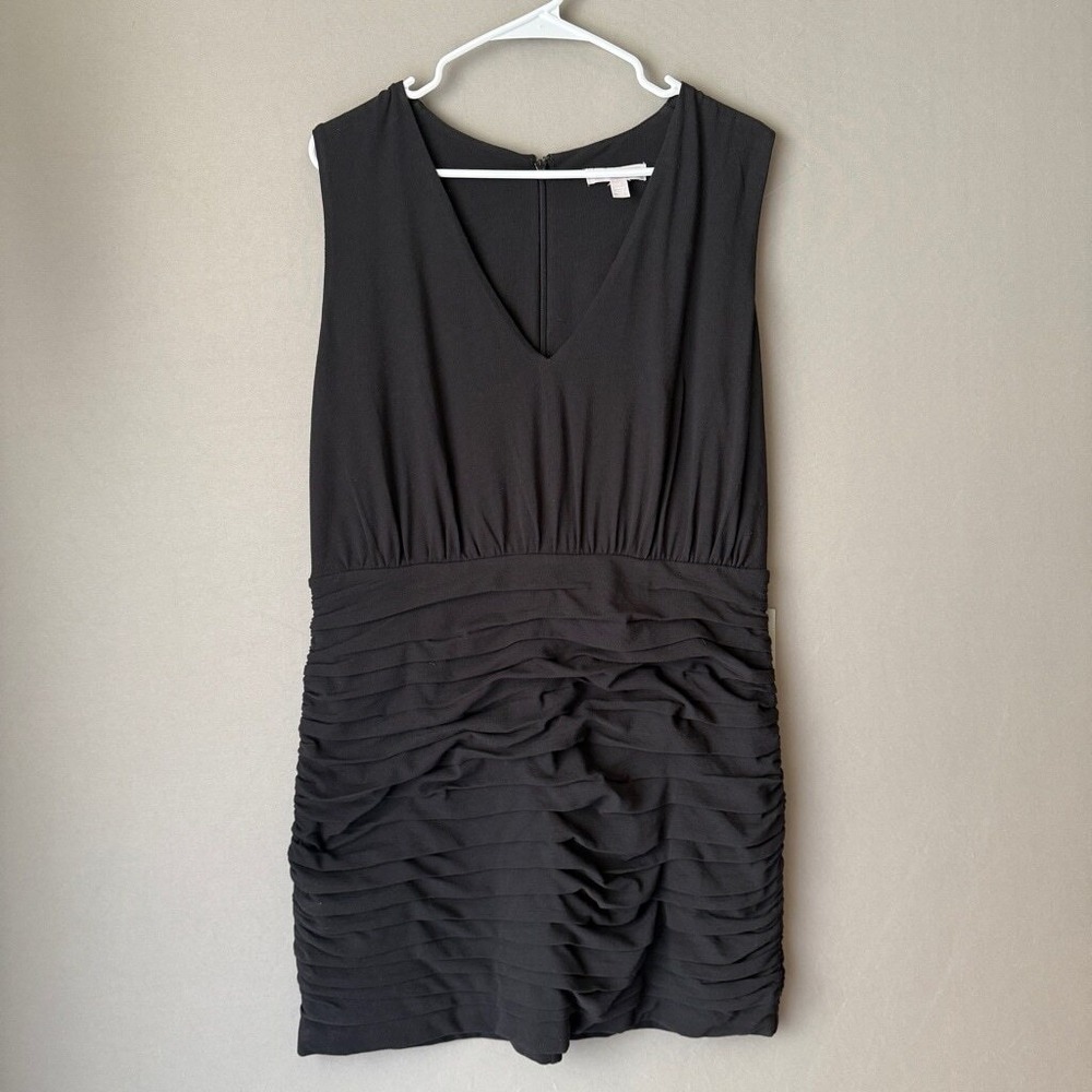 Chelsea28 XL Black Sleeveless Ruched Bodycon Mini Dress LBD Nordstrom Formal